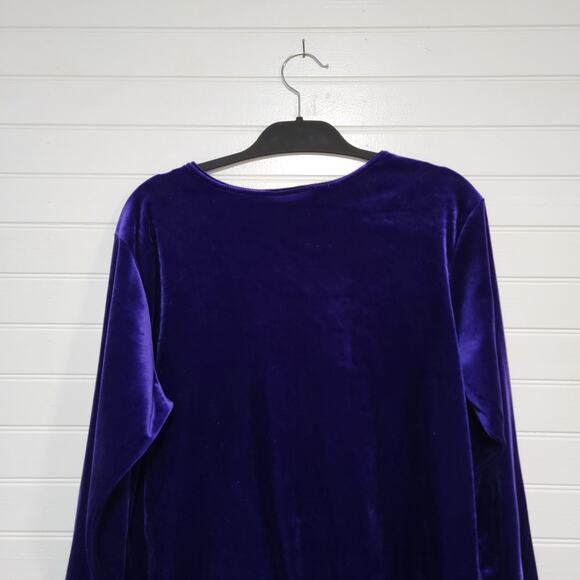 Diane von Furstenberg Size Medium Purple Velvet Tunic Baroque Jacquard VTG USA - Picture 6 of 9